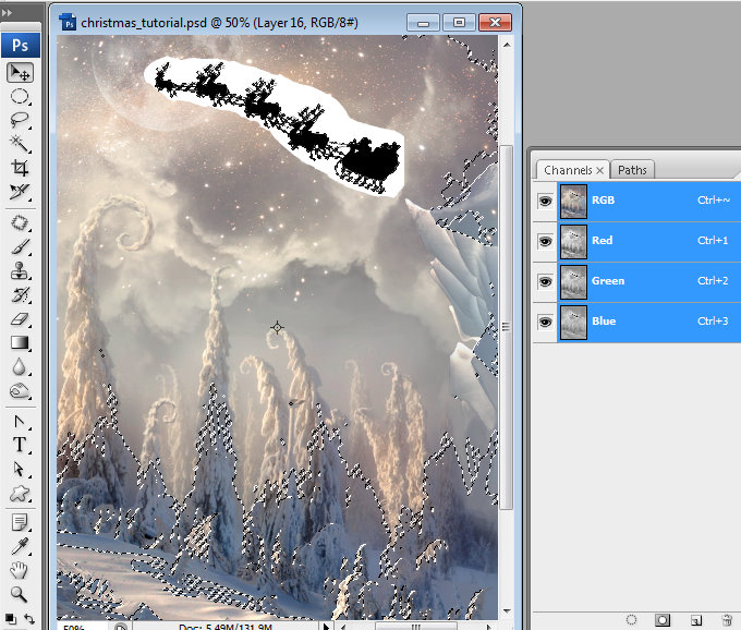 Christmas night, new year card, flying Santa Claus, fairy christmas landscape, snow scene, christmas trees, iceberg, night stars, moon light, santa's deers, christmas sleigh.